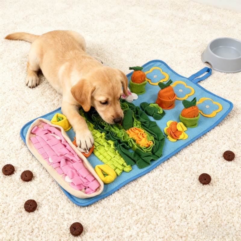 Snuffle Mat For Dogs - 犬用スナッフルマットパズルおもちゃ 犬用インタラクティブフィーディングラグ 退屈解消トレーニング用 室内使用 洗濯可能なデザイン