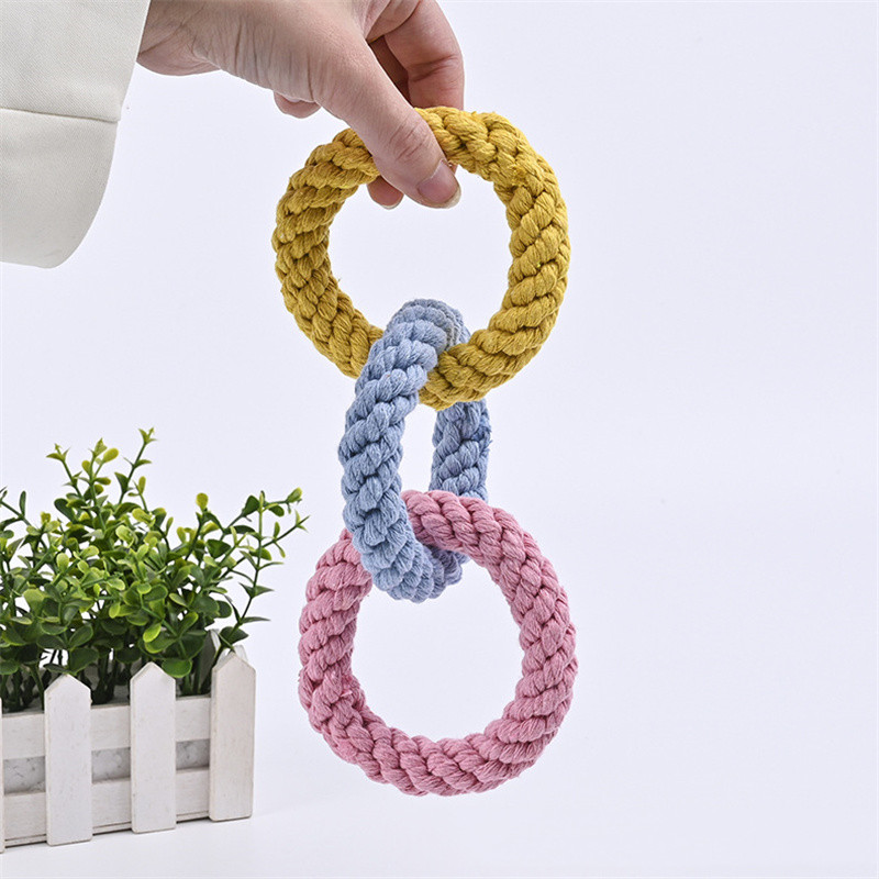 Dog Rope Toy Aggressive Chewers - 大型犬、中型犬、猫、子犬用の丈夫な噛むおもちゃ1個、攻撃的な噛み癖のある犬、大型犬、大型犬種、頑丈なデンタルロープおもちゃキット、コットン製