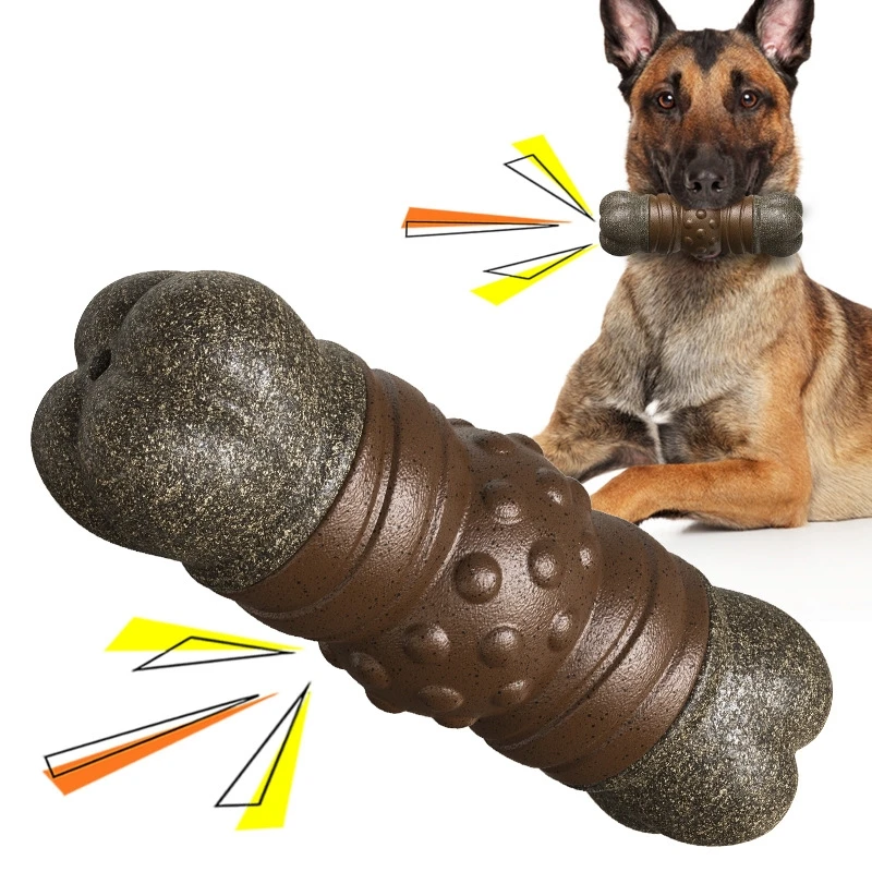 Indestructible Dog Chew Toy - 大きな犬のためのなだめるような骨のおもちゃ,不安を深く破壊するためのなだめるようなおもちゃ,頑丈なペット用品