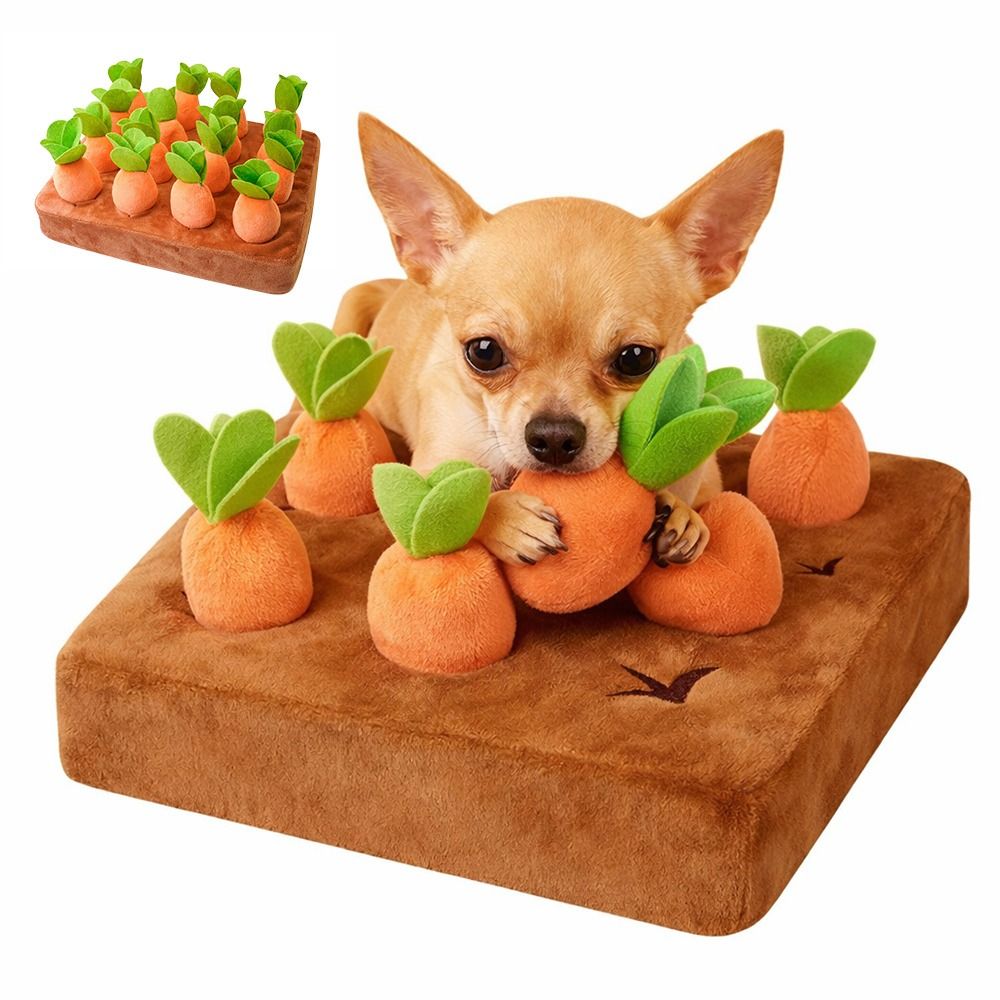 Snuffle Mat For Dogs - ストレス解消用キャロットスナッフルマット、取り外し可能なキャロット、インタラクティブな餌やり、インタラクティブなパズルおもちゃ、精神的刺激