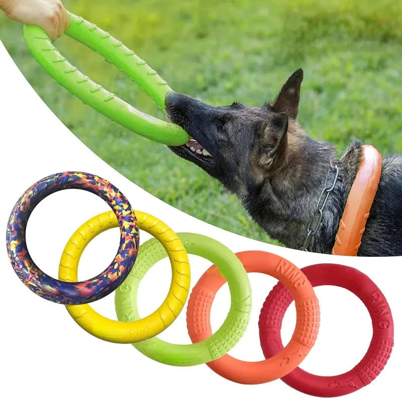Suction Cup Dog Tug Toy - 飛んでいるディスクバドッグトレーニングリング,犬のための耐摩耗性のおもちゃ,フローティング,インタラクティブな子犬のバイトイ