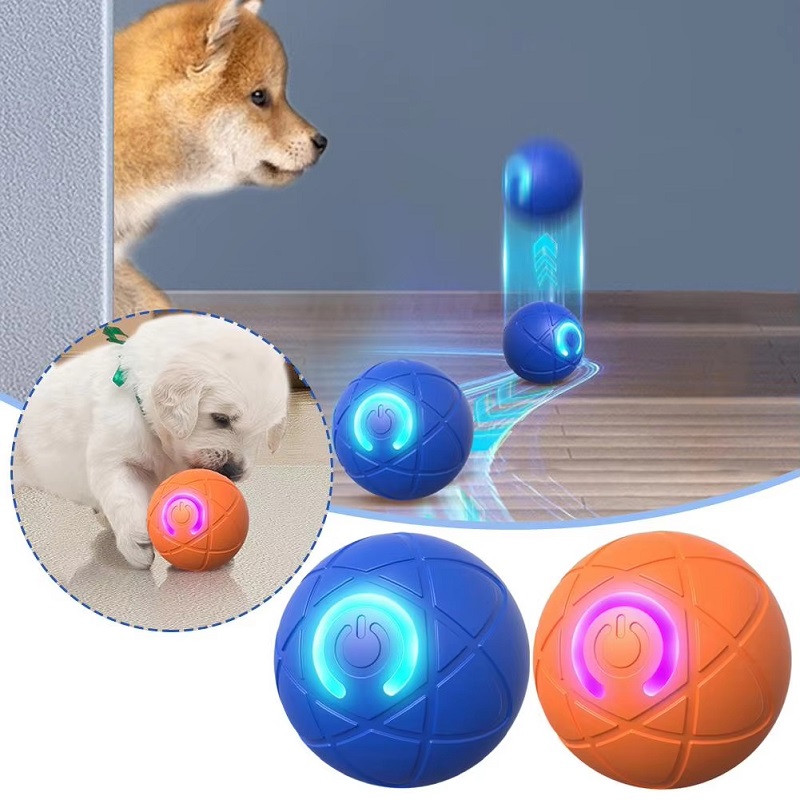 Suction Cup Dog Tug Toy - 犬用おもちゃボール、インタラクティブ回転ボール、自動移動犬用おもちゃ、2つのモード、充電式自動ボール、ペットおもちゃ用品