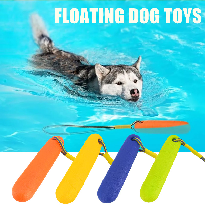 Indestructible Dog Chew Toy - ロープ付きエヴァチューイングスティック、丈夫な浮き犬用おもちゃ、ハムスティック、中型犬と大型犬のための屋外トレーニング用インタラクティブおもちゃ