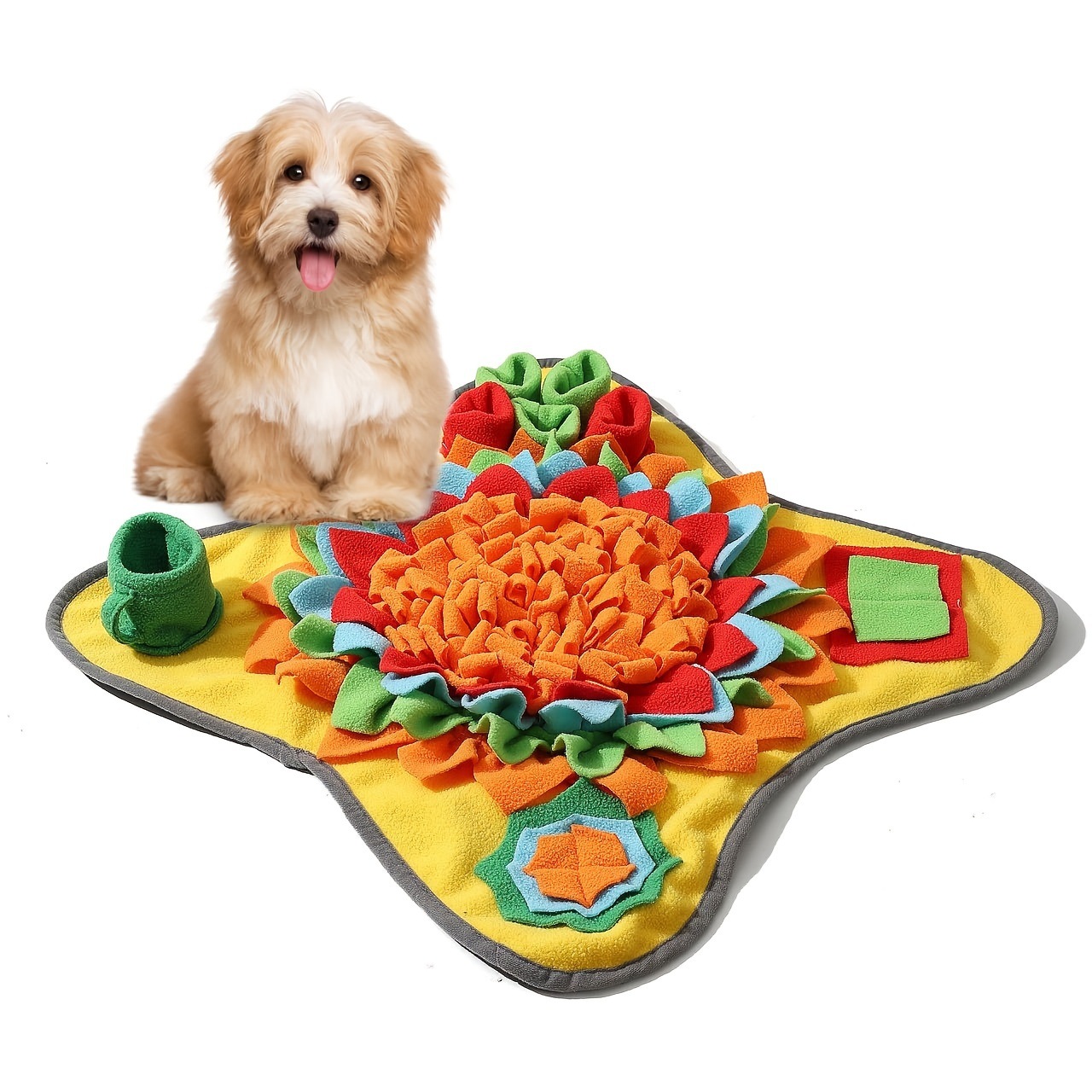 Snuffle Mat For Dogs - 犬用の優れたペットスナッフルマット、退屈のためのインタラクティブなフィードパズル、自然な採餌スキルを促進