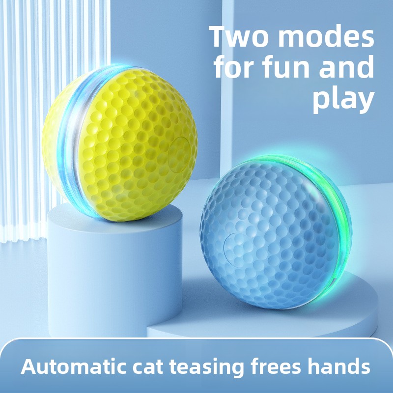 Interactive Squeaky Plush Dog Toy - 壊れないハニカムラバー電動犬用ボール、自動ジャンプ回転式インタラクティブ噛みつき防止おもちゃ