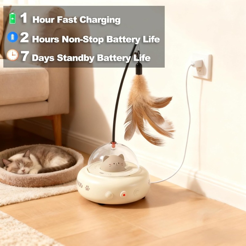 低騒音2in1充電式インタラクティブ猫用おもちゃ 室内猫用セ - Laser Pointer Cat Toy Automatic のレビューと価格