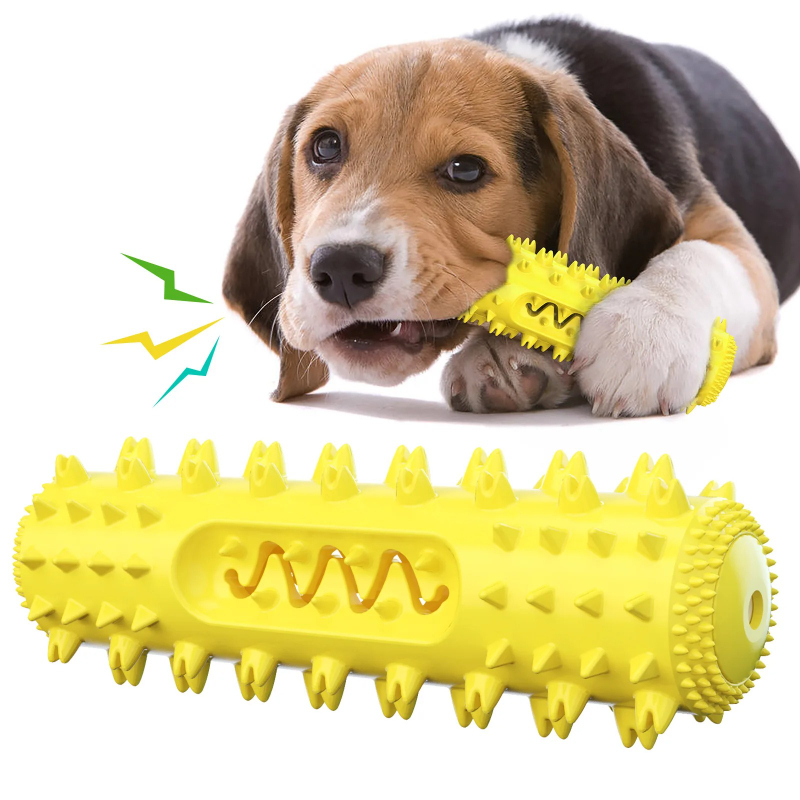 音が鳴る犬用おもちゃ、歯磨き用、ギザギザの歯ブラシ、臼歯用、 - Rubber Treat Dispensing Dog Toy のレビューと価格