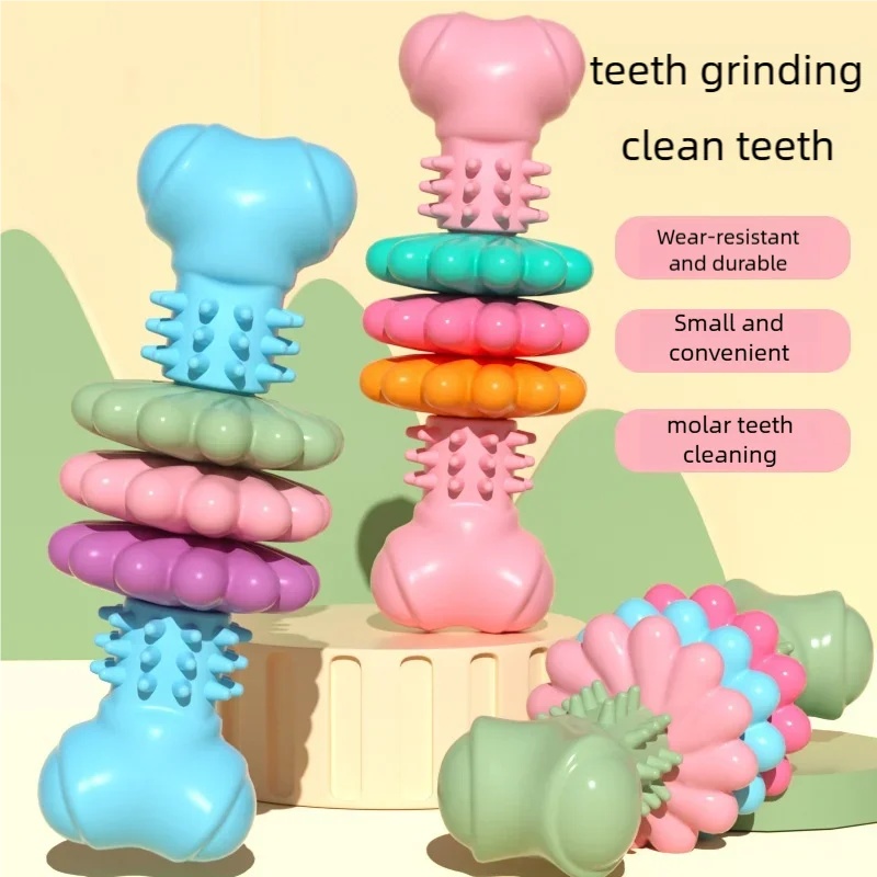 耐久性のあるTPR製犬用噛むおもちゃ、骨型、噛みつきに強い歯 - Teeth Cleaning Dog Chew Bone のレビューと価格