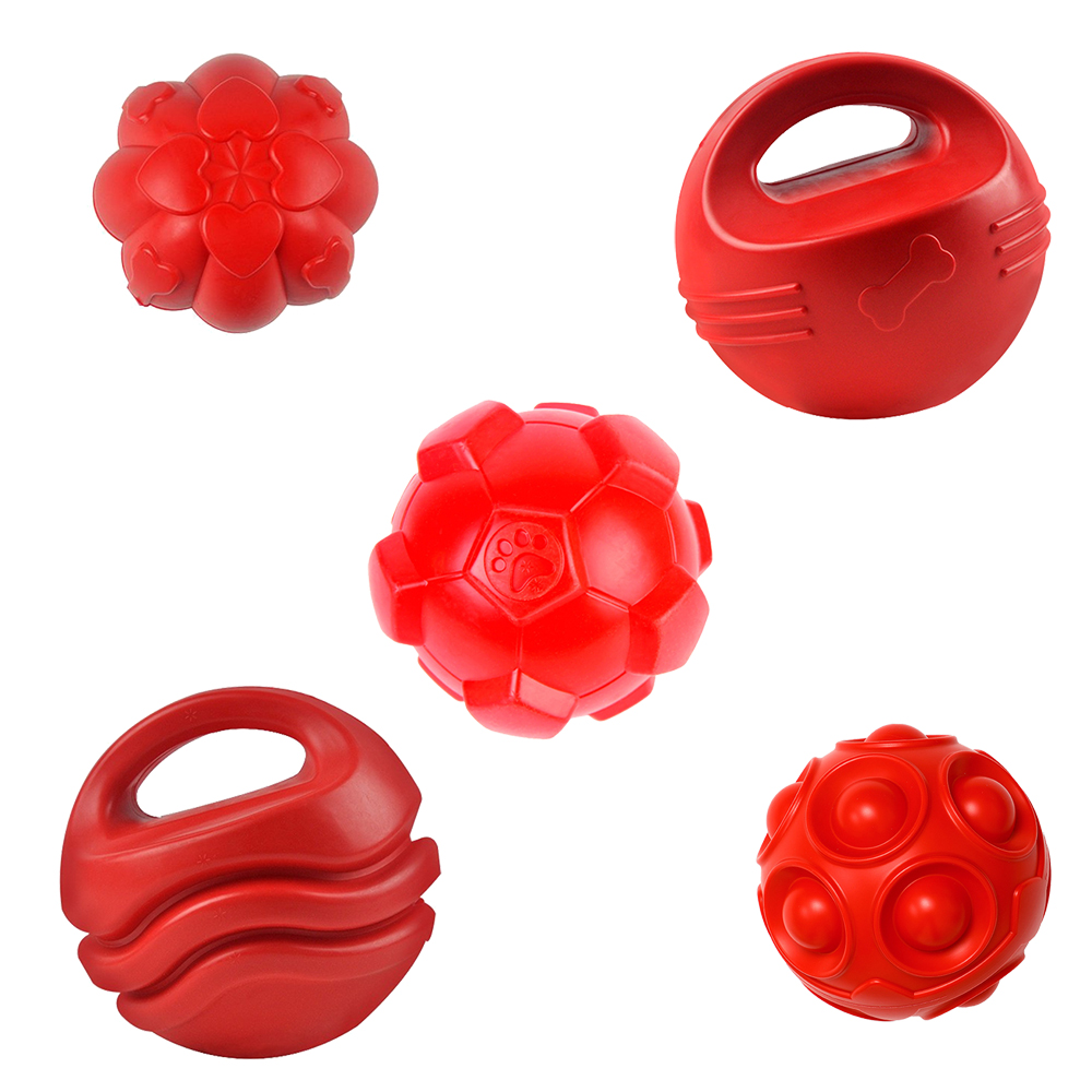赤いTPR製犬用噛むおもちゃ、壊れない歯磨きおもちゃ、攻撃的 - Indestructible Dog Chew Toy のレビューと価格