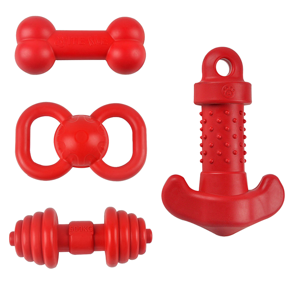 赤いTPR製犬用噛むおもちゃ、壊れない歯磨きおもちゃ、攻撃的 - Indestructible Dog Chew Toy のレビューと価格