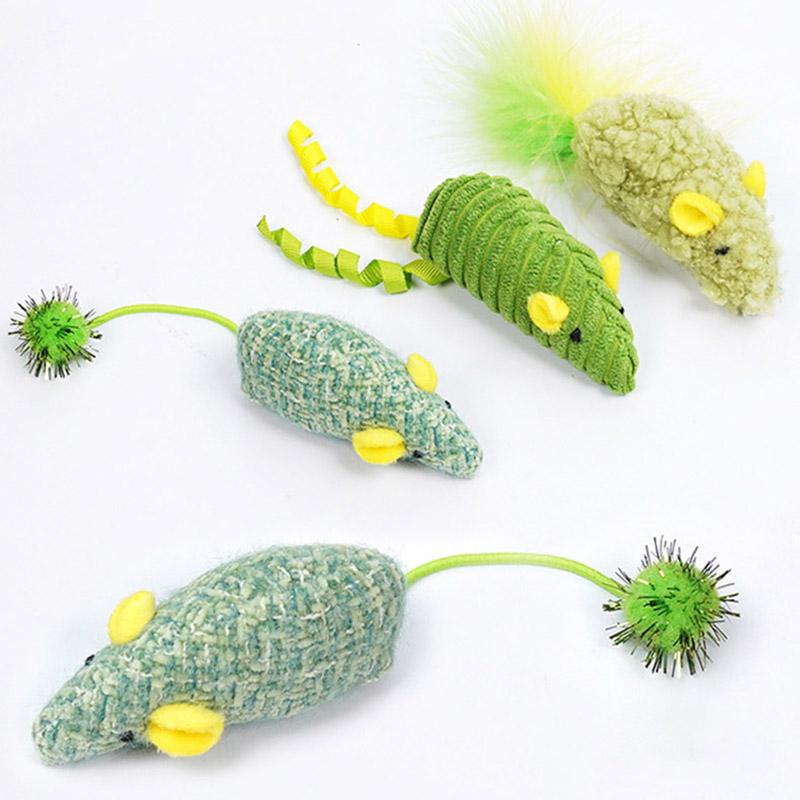3個入りリアルなネズミのぬいぐるみ猫のおもちゃ、キャットニッ - Catnip Interactive Plush Mouse のレビューと価格
