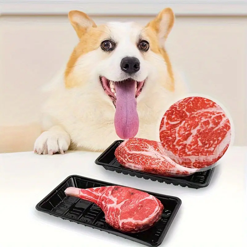 シミュレーション鳴き笛入り骨型犬用おもちゃ、柔らかいステーキ - Teeth Cleaning Dog Chew Bone のレビューと価格