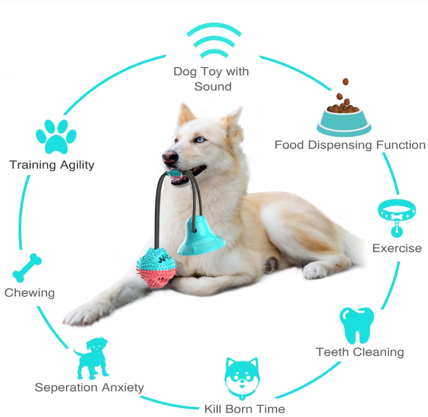 犬用噛むおもちゃ、攻撃的な噛み癖のある犬用インタラクティブ吸 - Rubber Treat Dispensing Dog Toy のレビューと価格