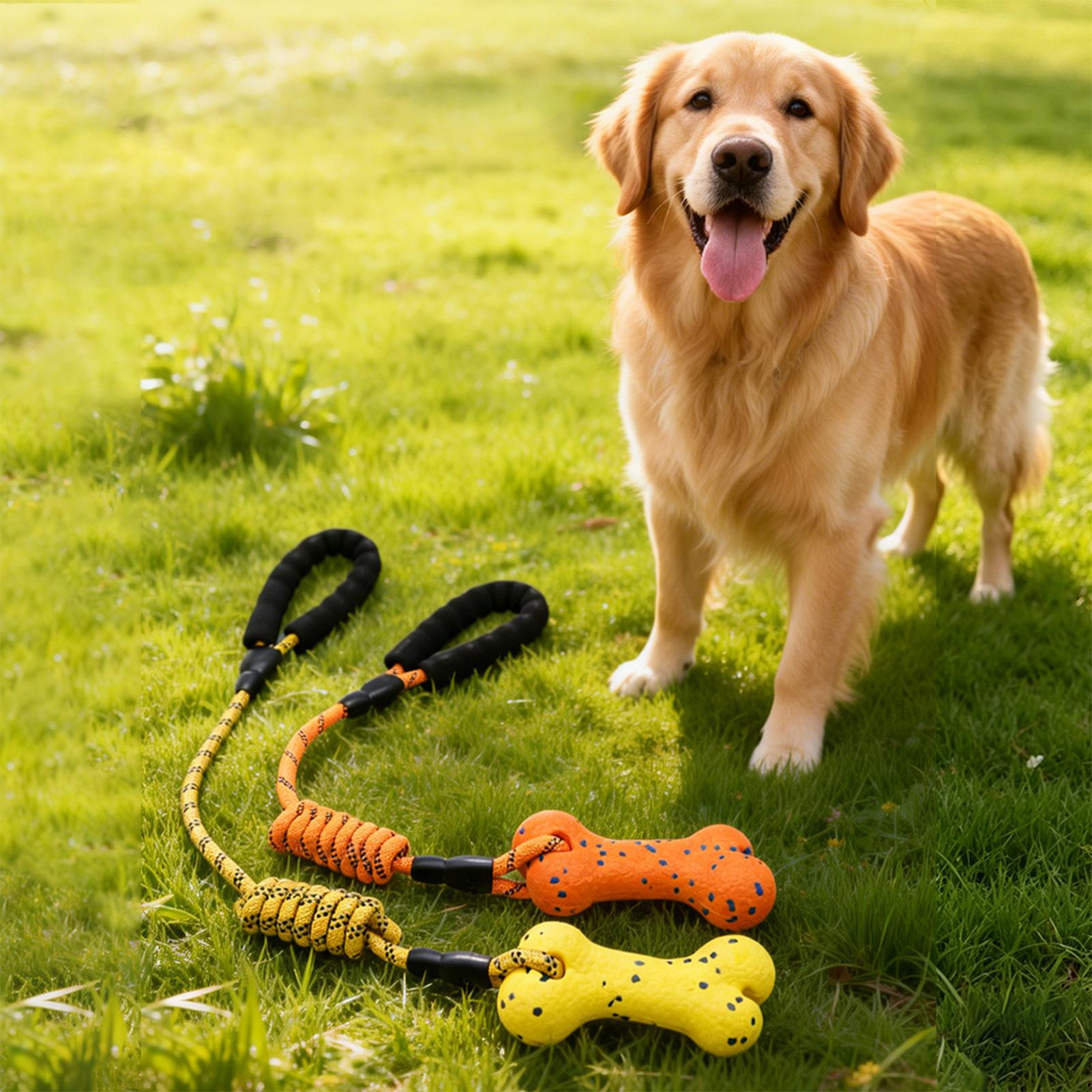ロープおもちゃ ハンドル付き 噛むおもちゃ 丈夫な犬用ロープ - Dog Rope Toy Aggressive Chewers のレビューと価格