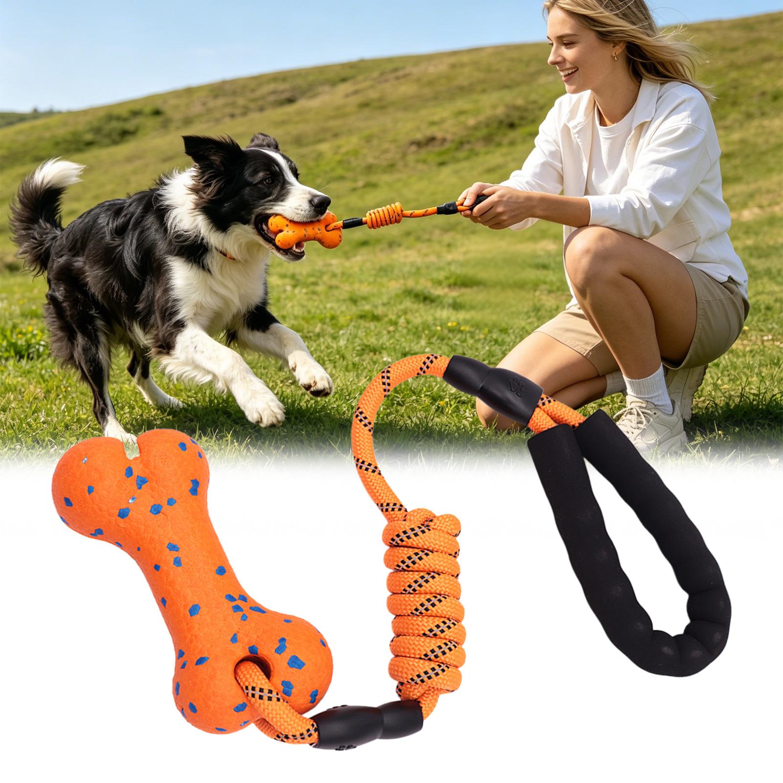 ロープおもちゃ ハンドル付き 噛むおもちゃ 丈夫な犬用ロープ - Dog Rope Toy Aggressive Chewers のレビューと価格