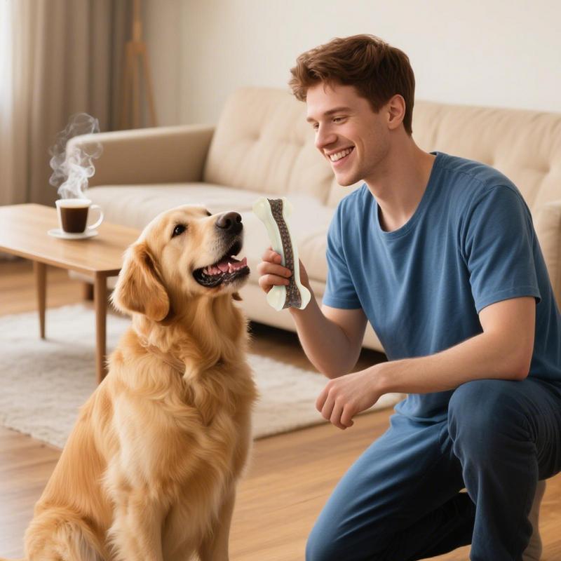 犬の骨のおもちゃインタラクティブクリーニング歯退屈救済インタ - Teeth Cleaning Dog Chew Bone のレビューと価格