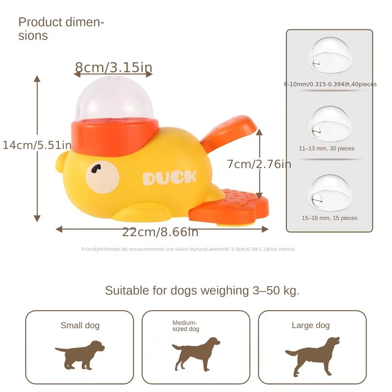 漫画のアヒルの形をしたインタラクティブなペットトレーナーおも - Dog Puzzle Feeder Toy のレビューと価格
