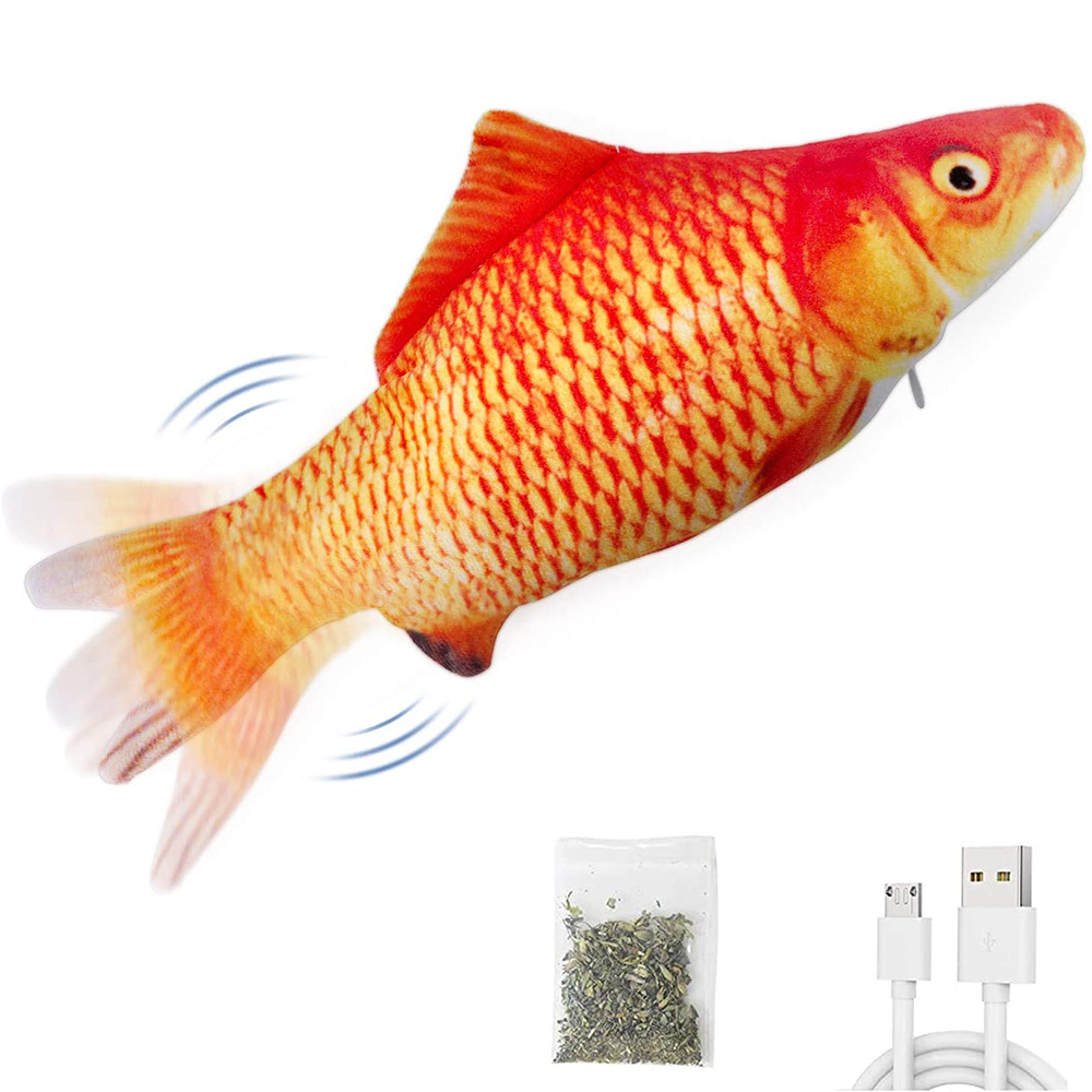 猫用おもちゃ 魚型 USB充電式 電動インタラクティブおもち - Electric Floppy Fish Dog Toy のレビューと価格