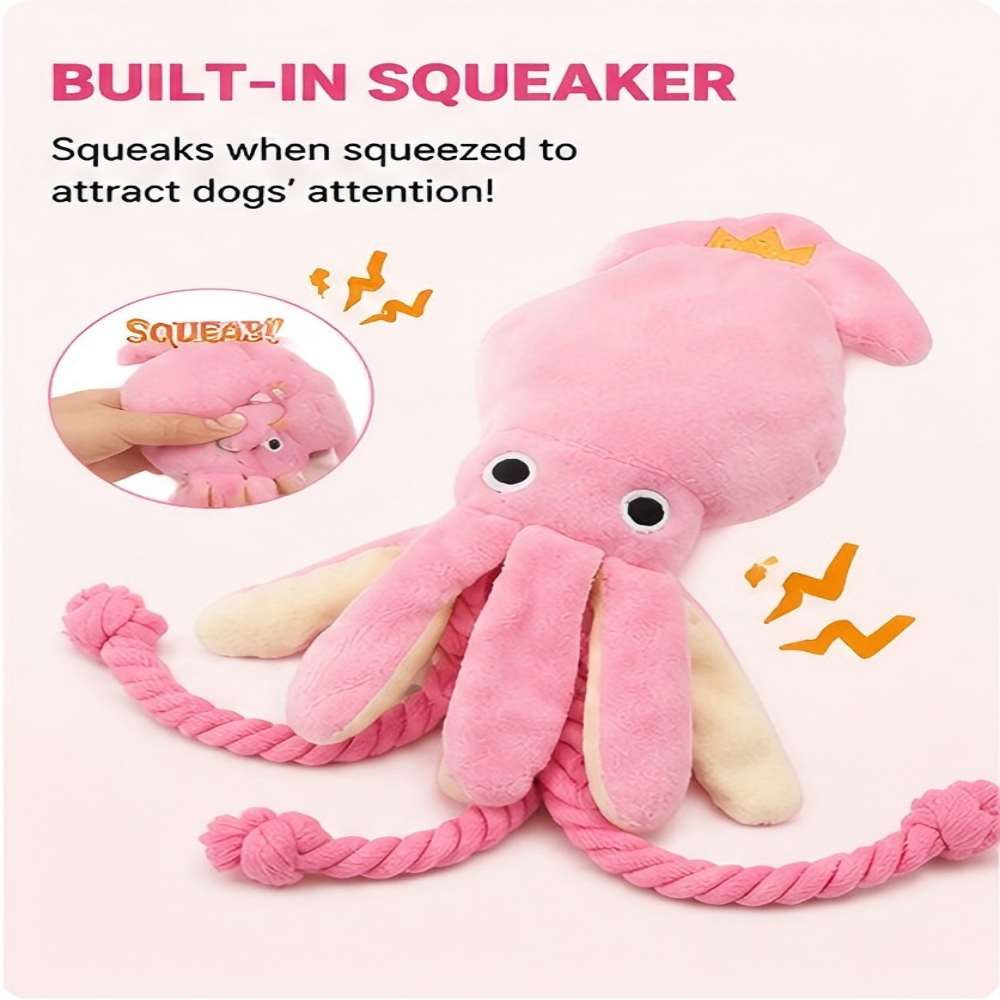 巨大なぬいぐるみタコ型犬用噛み玩具、耐久性のある綿ロープの脚 - Dog Rope Toy Aggressive Chewers のレビューと価格