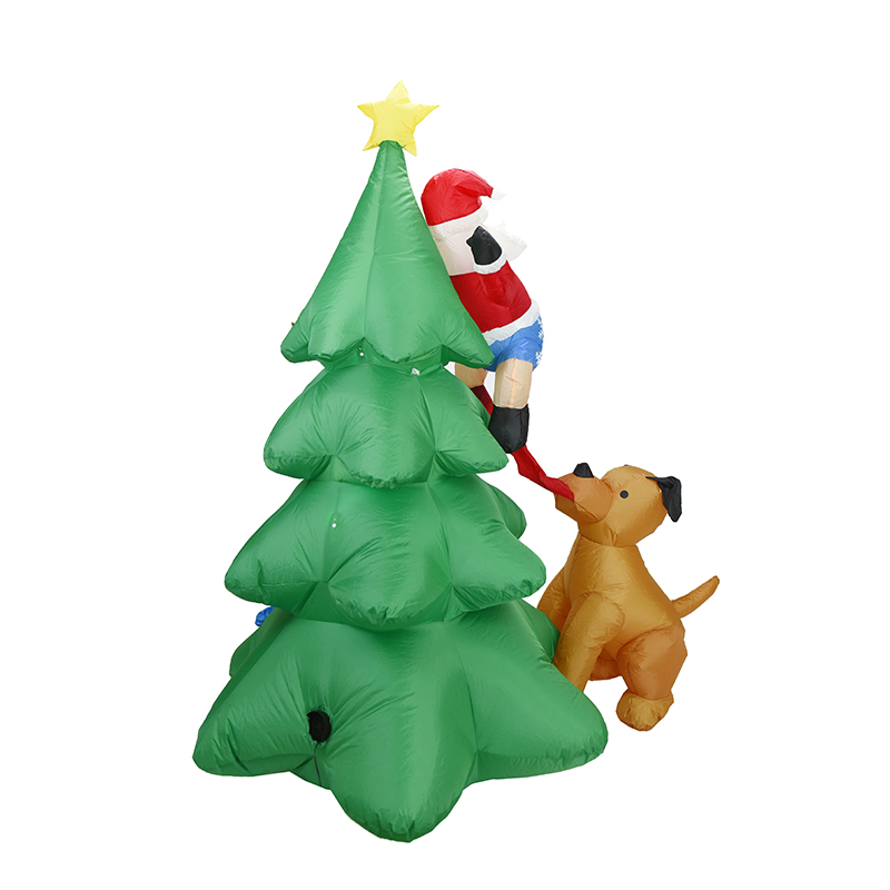 6.5フィートのクリスマス用インフレータブルサンタ（犬付き） - Suction Cup Dog Tug Toy のレビューと価格