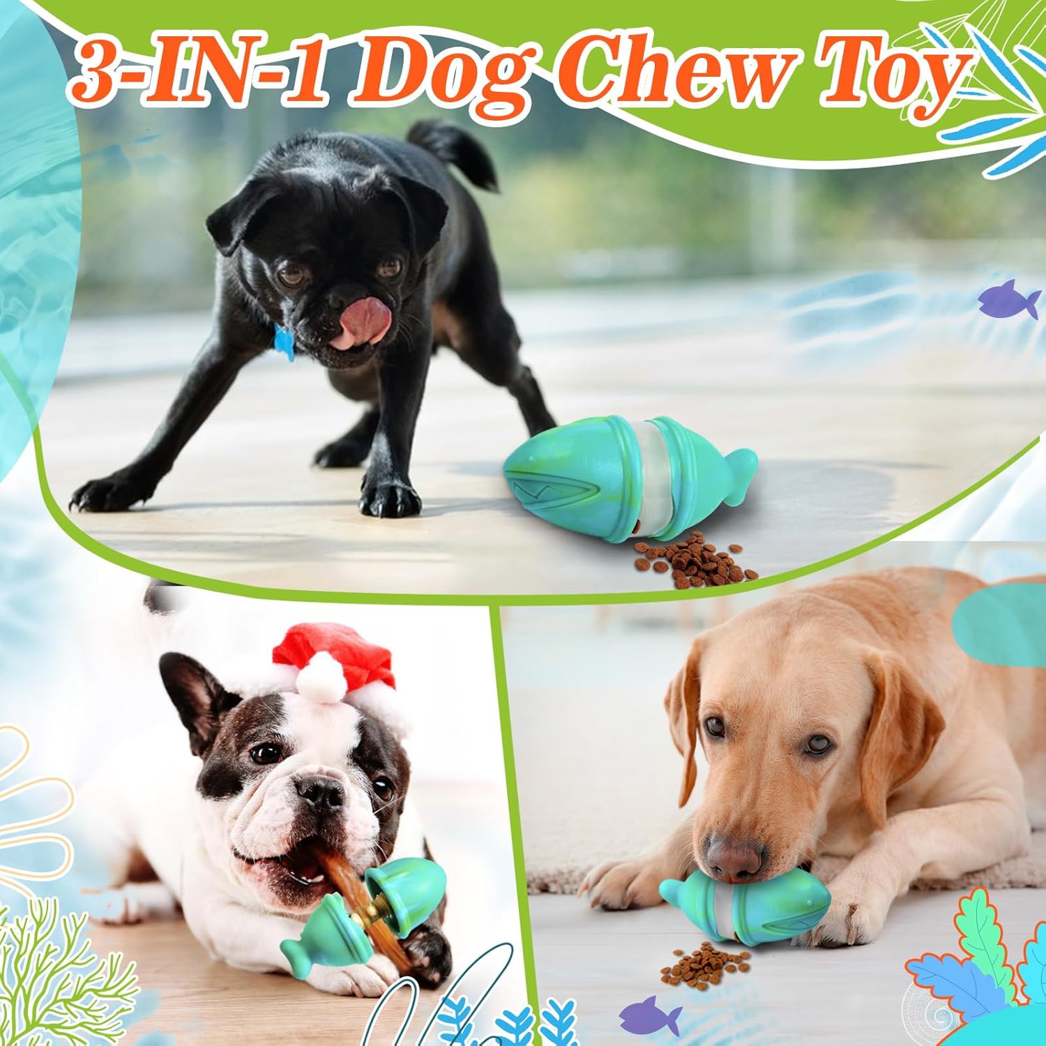 2-in-1 おやつディスペンサー＆ブルリースティックホルダ - Rubber Treat Dispensing Dog Toy のレビューと価格