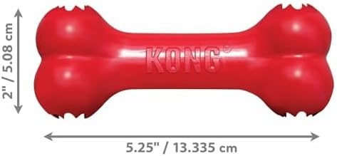 クラシックで丈夫な天然ゴム製犬用ボーン、精神的な交流を促進  - Rubber Treat Dispensing Dog Toy のレビューと価格
