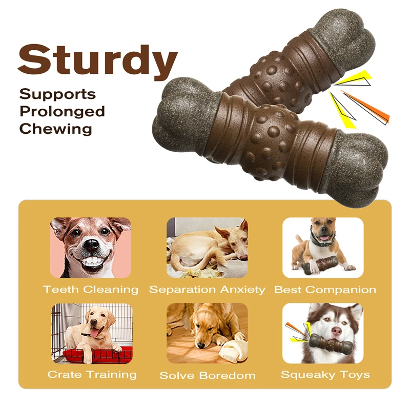 大きな犬のためのなだめるような骨のおもちゃ,不安を深く破壊す - Indestructible Dog Chew Toy のレビューと価格