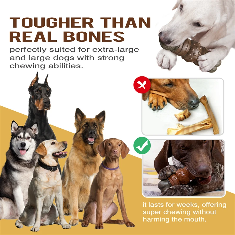 大きな犬のためのなだめるような骨のおもちゃ,不安を深く破壊す - Indestructible Dog Chew Toy のレビューと価格