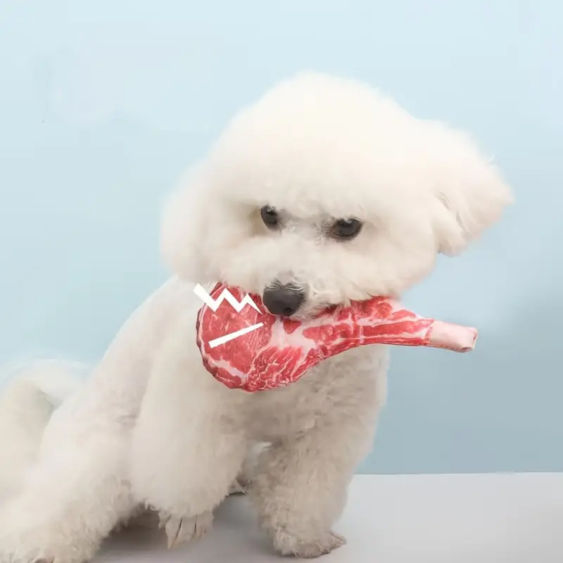 シミュレートステーキ型犬用おもちゃ 音鳴り骨 ペット噛むおも - Teeth Cleaning Dog Chew Bone のレビューと価格