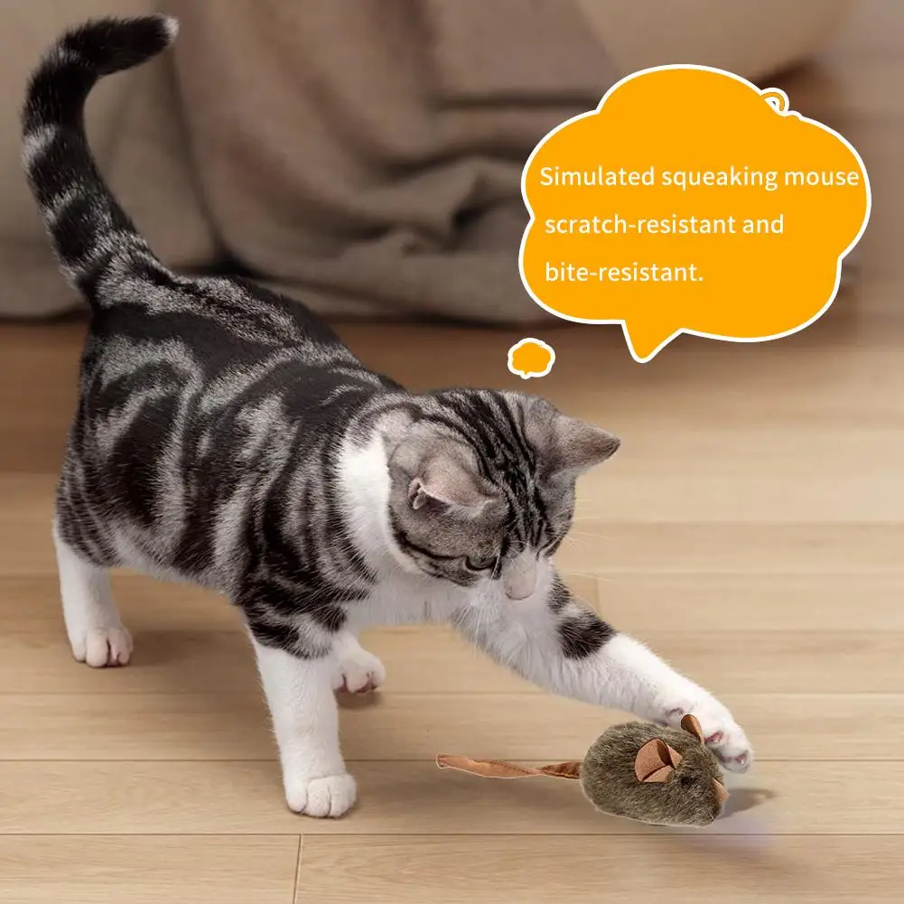 面白いぬいぐるみネズミ猫のおもちゃ、シミュレーションマウス子 - Catnip Interactive Plush Mouse のレビューと価格