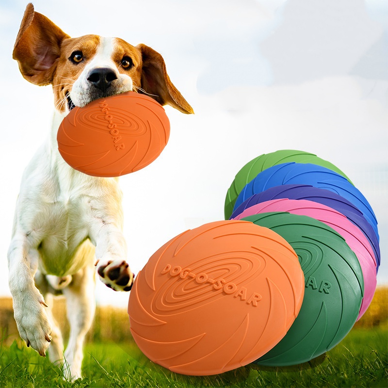 犬と猫のためのインタラクティブなシリコン製フライングソーサー - Flying Disc Dog Training Toy のレビューと価格