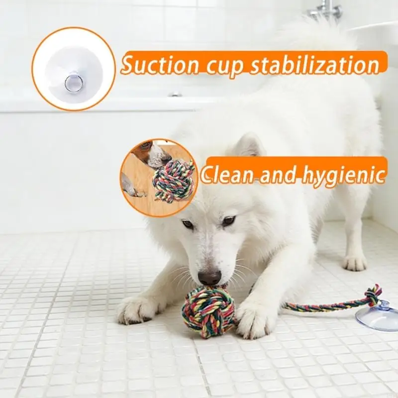 楽しく安全な犬用噛むおもちゃ 強力な吸盤付き綿ローププルおも - Suction Cup Dog Tug Toy のレビューと価格