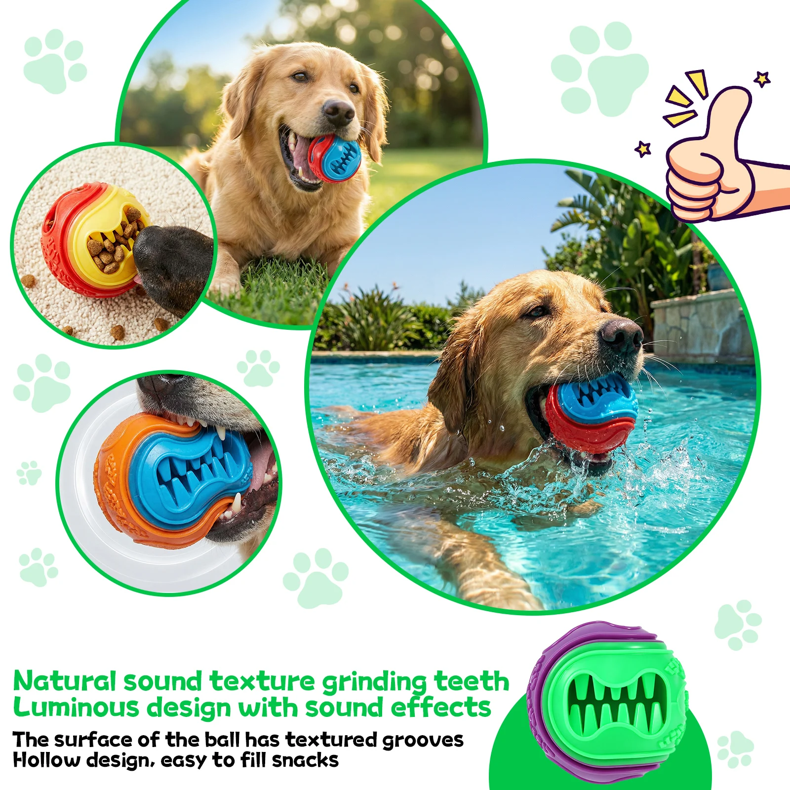 6個入りインタラクティブドッグフードボール、ゴム製プレイチュ - Rubber Treat Dispensing Dog Toy のレビューと価格