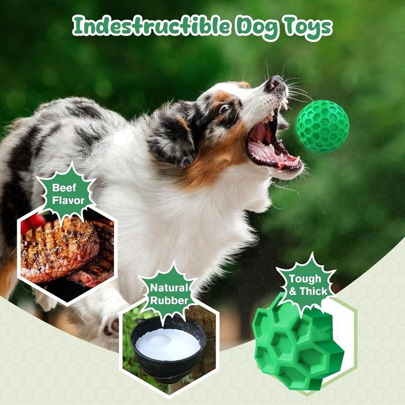 丈夫な天然ゴム製犬用噛むおもちゃ、破壊不可能な鳴き笛入りボー - Indestructible Dog Chew Toy のレビューと価格
