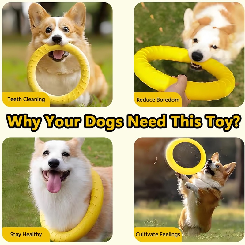 犬用おもちゃ ペットフライングディスク EVA製ドッグトレー - Flying Disc Dog Training Toy のレビューと価格