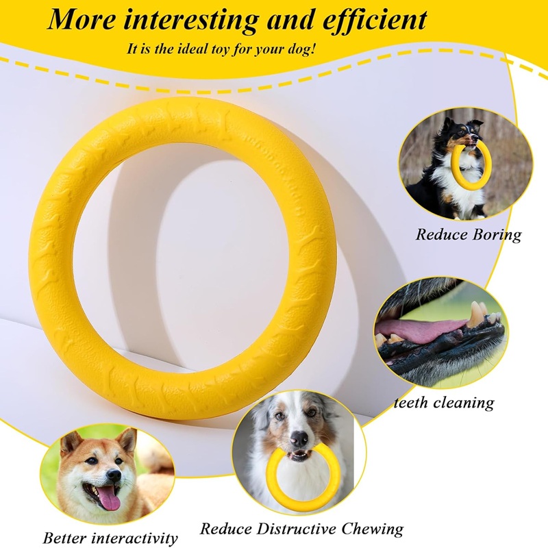 犬用おもちゃ ペットフライングディスク EVA製ドッグトレー - Flying Disc Dog Training Toy のレビューと価格