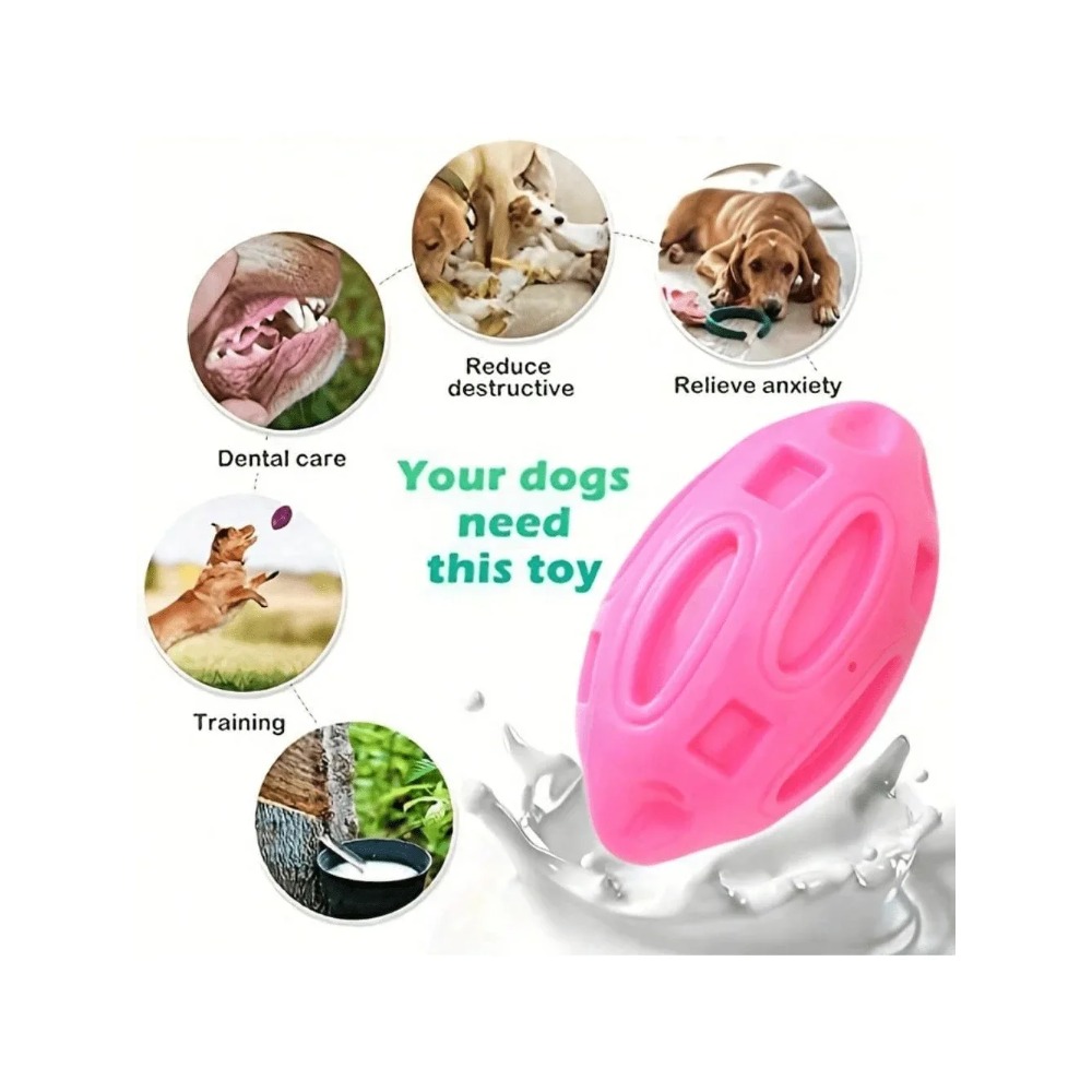 1個入り 破壊不可能な鳴り笛付きラグビーボール犬用噛み玩具  - Interactive Squeaky Plush Dog Toy のレビューと価格
