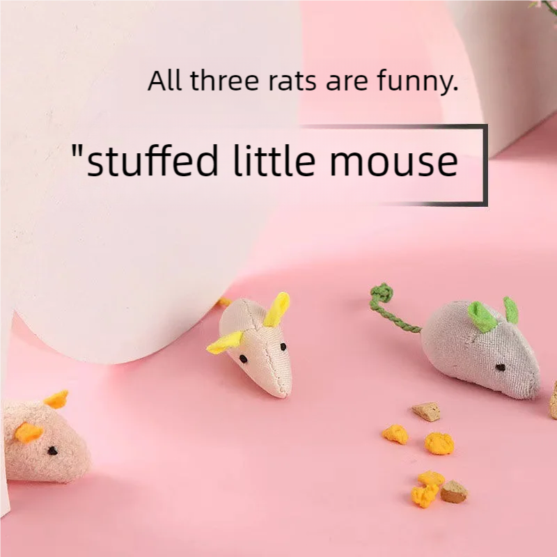 マタタビマウス猫のおもちゃブルーグレーピンク楽しいぬいぐるみ - Catnip Interactive Plush Mouse のレビューと価格