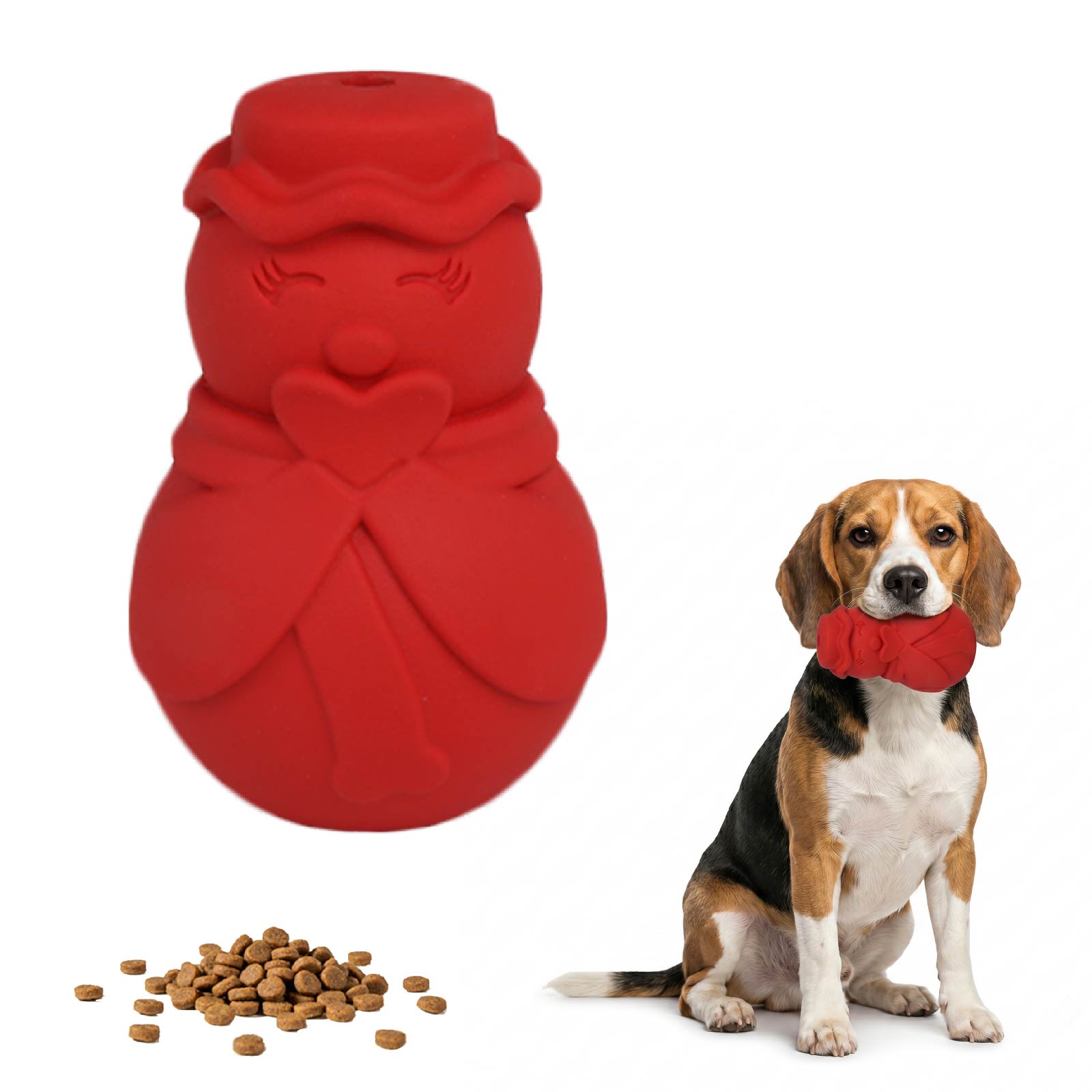スノーマンドッグパズルおもちゃ、おやつを出すインタラクティブ - Rubber Treat Dispensing Dog Toy のレビューと価格
