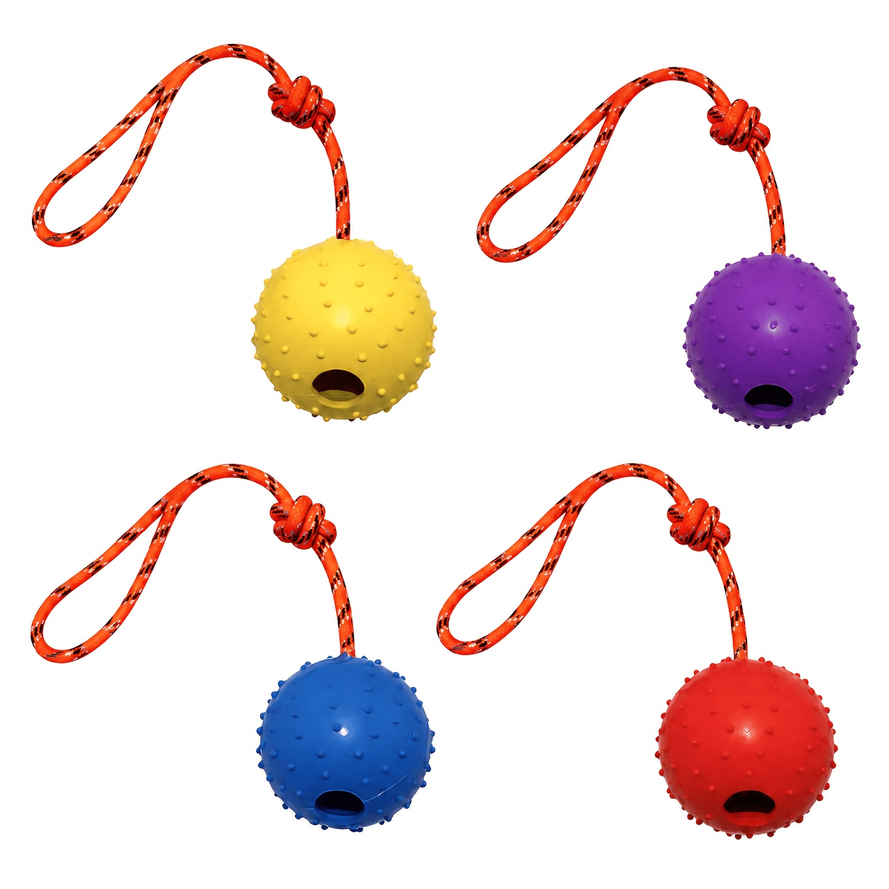 2個セットの耐久性のあるゴム製犬用ボール（ロープ付き）、噛み - Dog Rope Toy Aggressive Chewers のレビューと価格