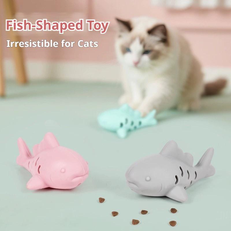 猫と犬が一緒に遊べるおもちゃ。魚の形をした、噛みつきに強いゴ - Rubber Treat Dispensing Dog Toy のレビューと価格