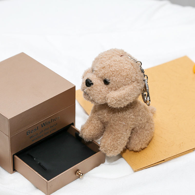 新しい 12 センチメートルかわいいテディ犬ぬいぐるみキーホ - Interactive Squeaky Plush Dog Toy のレビューと価格
