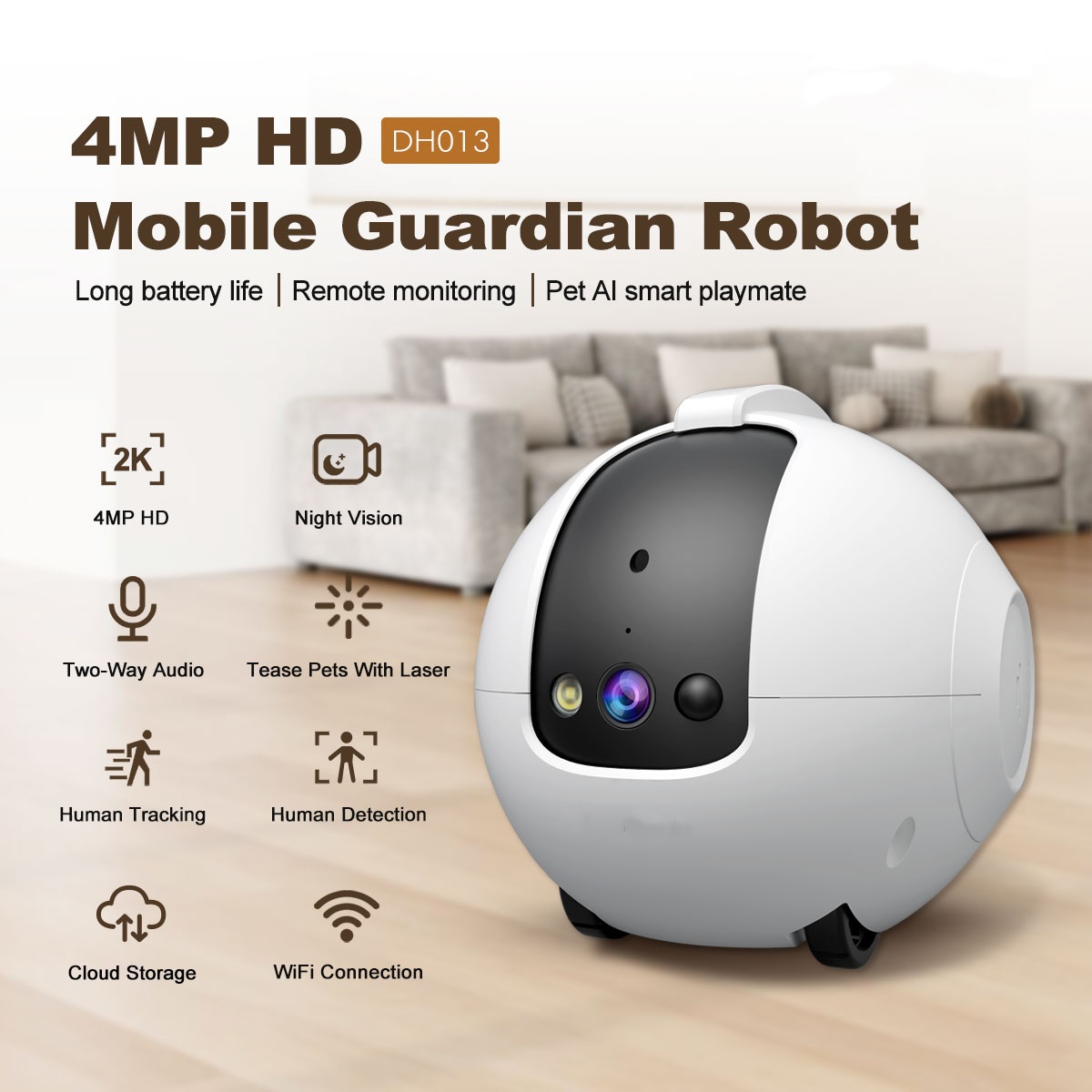 ペット用カメラロボット 4MP、双方向音声対応、2.4GHz - Cat Toys のレビューと価格